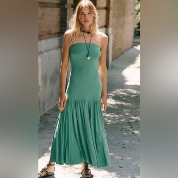 Free People Dresses & Skirts - NWT FREE PEOPLE FREE EST LARA MIDI DRESS DUSTY GREEN